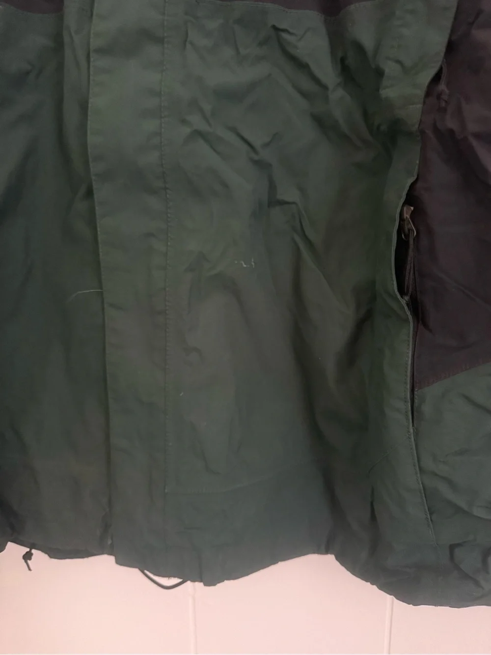 The North Face Green and Black Waterproof Hooded Shell Jacket